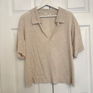 Lightweight Knit Top with Collar